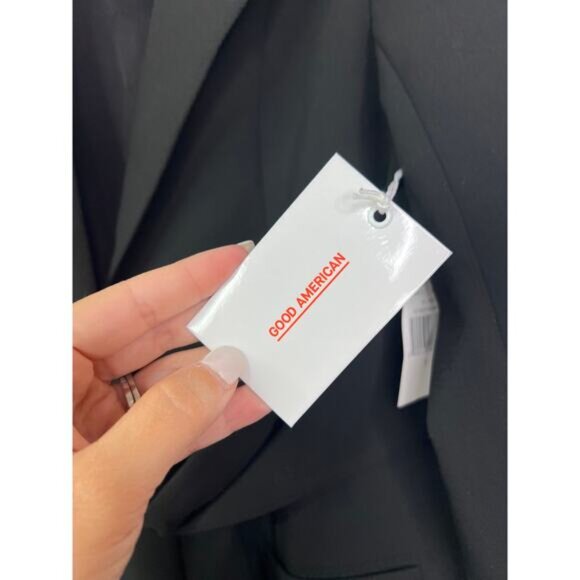 NWT Good American Tie Waist Oversized Black Blazer Women's Size: Small - Picture 5 of 8